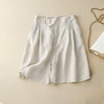 thumbnail image 1 of Wycnly on Sale Shorts for Women Womens Shorts Casual Summer Button up High Waist Loose Wide Leg Short Pants Fashion Pleated Solid Soft Cotton Linen Shorts with Pockets, 1 of 7
