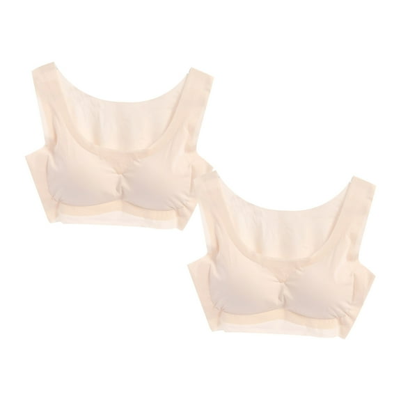 Wycnly Sports Bras for Women 2pcs Breathable Comfort Stretchy Plus Size Push up Yoga Bralettes Ladies Lightly Lined Seamless Wireless Bras Wireless Bra Bras