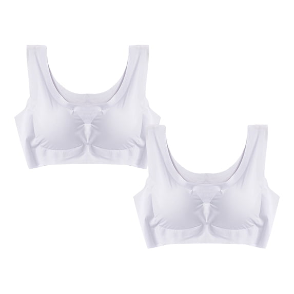 Wycnly Sports Bras for Women 2pcs Breathable Comfort Stretchy Plus Size Push up Yoga Bralettes Ladies Lightly Lined Seamless Wireless Bras Womens Sports Bras Bras