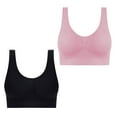 thumbnail image 1 of Wycnly Sports Bras for Women 2pcs Plus Size Comfort Breathable Push up Compression Workout Bralettes Elder Seamless Pullover Wireless Bras Plus Size Bra Summer Saving Bras, 1 of 7