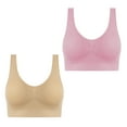 thumbnail image 1 of Wycnly Sports Bras for Women Plus Size 2pcs Breathable Comfy Push up Compression Yoga Tank Bralette Ladies Pullover Seamless Wireless Bras Bras for Women Bras, 1 of 7