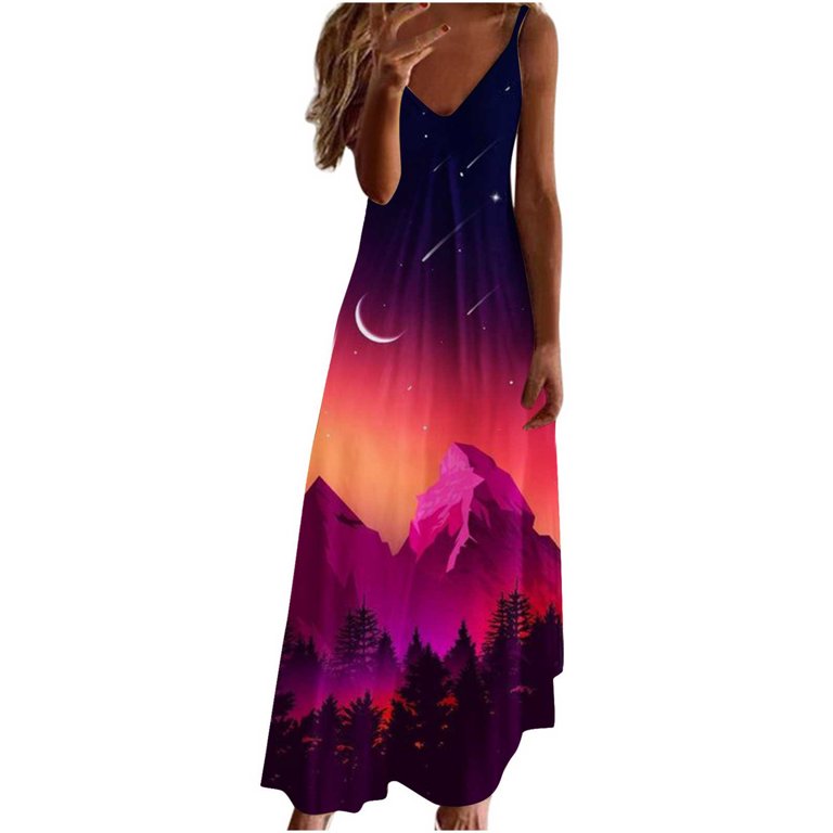 galaxy print formal dress Galaxy prom dress main image 1