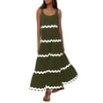 thumbnail image 1 of Wycnly Summer Dresses for Women Dresses for Women Loose Flowy Pleated Swing Beach Boho Tank Maxi Dress Ladies Casual Striped Print U-Neck Sleeveless Long Sundress, 1 of 7
