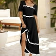 thumbnail image 1 of Wycnly Summer Dresses for Women Formal Dresses for Women Party Prom Elastic Waist Puff Sleeve A Line Long Dress Women Vintage Striped Print Square Neck Short Sleeve Maxi Sun Dresses, 1 of 7