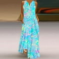 thumbnail image 1 of Wycnly Summer Dresses for Women Summer Dresses for Women 2025 Pocket Loose Beach Maxi Tank Dresses Women Formal Tie-Dye Print V-Neck Sleeveless Long Sun Dress, 1 of 5