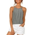 thumbnail image 1 of Wycnly Cami Tops for Women Summer Tops for Women Loose Pleated Boho Spaghetti Strap Tops 2025 Fashion Solid Sleeveless Top Girls Sleeveless Shirt, 1 of 6