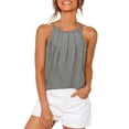 thumbnail image 1 of Wycnly Cami Tops for Women Summer Tops for Women Loose Pleated Boho Spaghetti Strap Tops Cute Solid Sleeveless T Shirt Girls Sleeveless Shirt, 1 of 6
