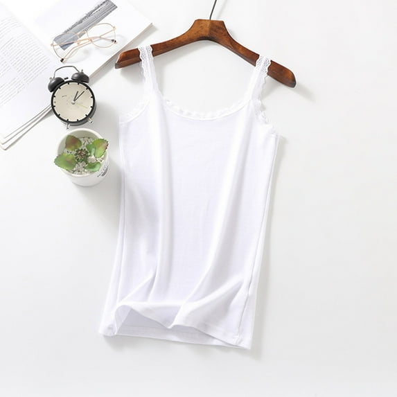 Wycnly Summer Saving Camisole for Women Summer Tops Plus Size Breathable Comfy Spaghetti Strap Tops 2024 Casual Solid Sleeveless Blouses Girls Sleeveless Shirt
