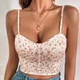 thumbnail image 1 of Wycnly Summer Saving Camisole for Women Womens Summer Tops Going out Slim Spaghetti Strap Corset Cropped Top Trendy Floral Print Sleeveless Tee Tops Girls Sleeveless Shirt, 1 of 5