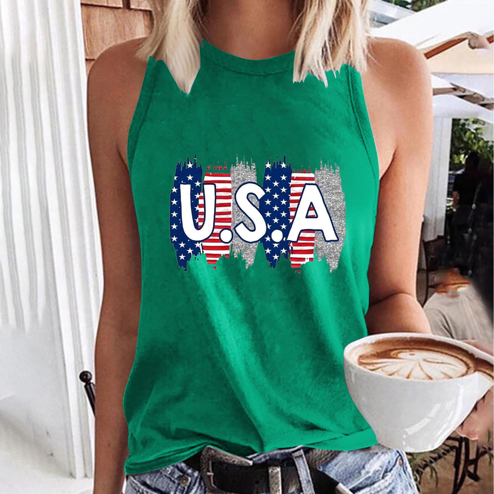 Some Girls Love Beards & Tattoos Tank Top - Women's Sleeveless Racerback Tee, Funny Graphic Shirt For Beach & Casual - View #9