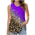 thumbnail image 1 of Wycnly Tank Top for Women Sleeveless Tops for Women Lightweight Loose Fit Pleated Hem Tunic Blouses 2025 Fashion Leopard Print Sleeveless Tees Ladies Sleeveless Shirt, 1 of 2