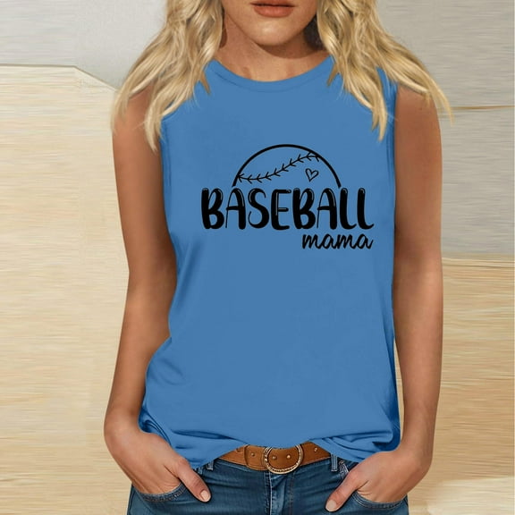 Wycnly Tank Top for Women Summer Tops Basic Fit Lightweigh Breathable Tank Tops Cute Letter Print Sleeveless Shirt Girls Sleeveless Shirt