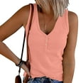 thumbnail image 1 of Wycnly Summer Saving Tank Top for Women Summer Tops Plus Size Button up Slim Knitted Ribbed Tank Tops 2024 Casual Solid Sleeveless Tops Ladies Sleeveless Shirt, 1 of 5