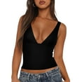 thumbnail image 1 of Wycnly Summer Saving Tank Top for Women Summer Tops for Women Going out Deep V Neck Slim Fit Tunic Tops Fashion Solid Sleeveless Tops Ladies Sleeveless Shirt, 1 of 7