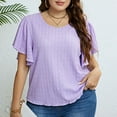 thumbnail image 1 of Wycnly Summer Tops for Women Summer Tops for Women Plus Size Ruffle Sleeve Comfy Breathable Blouses 2025 Fashion Solid Tops Ladies Round Neck Short Sleeve Tunic Top, 1 of 7