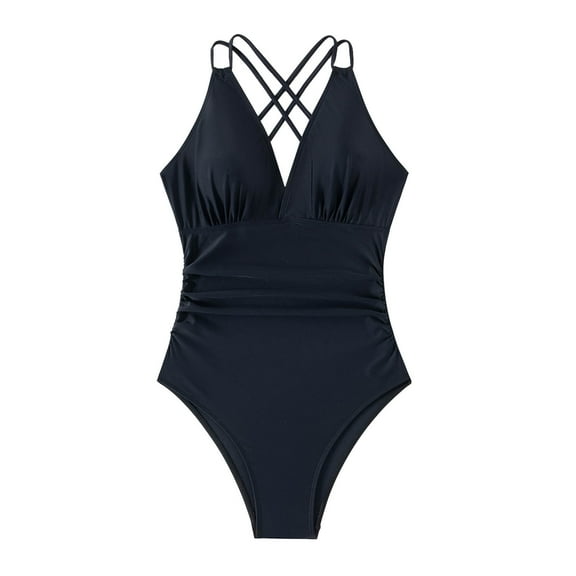 Wycnly Swimsuits for Women One Piece Swimsuit for Women Womens Bathing Suit Juniors Swimsuits Slim Strap Bathing Suit Summer Lightweight Casual Solid Athletic Swimsuit Beachwear