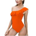 thumbnail image 1 of Wycnly Swimsuits for Women Tankini for Women Womens Bathing Suit One Piece Swimsuit Summer One Shoulder Ruffle Layer Trim Swimwear Girls Sexy Bikini Beachwear, 1 of 7