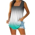 thumbnail image 1 of Wycnly Tank Top for Women White Tank Top Pleated Loose Swing Comfy Lightweight Tank Blouses 2025 Casual Gradient Print Sleeveless T-shirt Ladies Sleeveless Shirt, 1 of 4