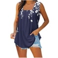 thumbnail image 1 of Wycnly Tank Top for Women Womens Summer Tops Loose Comfy Lightweight Pleated Swing Tank Tunic Casual Floral Print Sleeveless Shirts Girls Sleeveless Shirt, 1 of 4