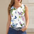 thumbnail image 1 of Wycnly Tank Top for Women Womens Tank Tops Lightweight Comfy Henley Shirts Slim Button up Tunic 2025 Fashion Butterfly Print Sleeveless Tee Shirts Ladies Sleeveless Shirt, 1 of 5