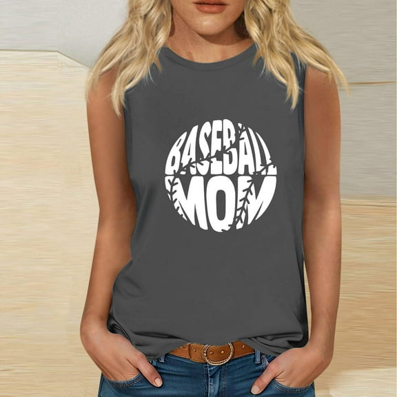 Wycnly Tank Top for Women Womens Workout Tops Lightweigh Breathable Basic Fit Tank Tops Casual Letter Print Sleeveless T Shirt Ladies Sleeveless Shirt