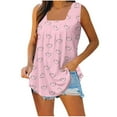 thumbnail image 1 of Wycnly Tank Top for Women Womens Workout Tops Lightweight Comfy Loose Pleated Swing Tank Blouses Casual Floral Print Sleeveless Top Girls Sleeveless Shirt, 1 of 4