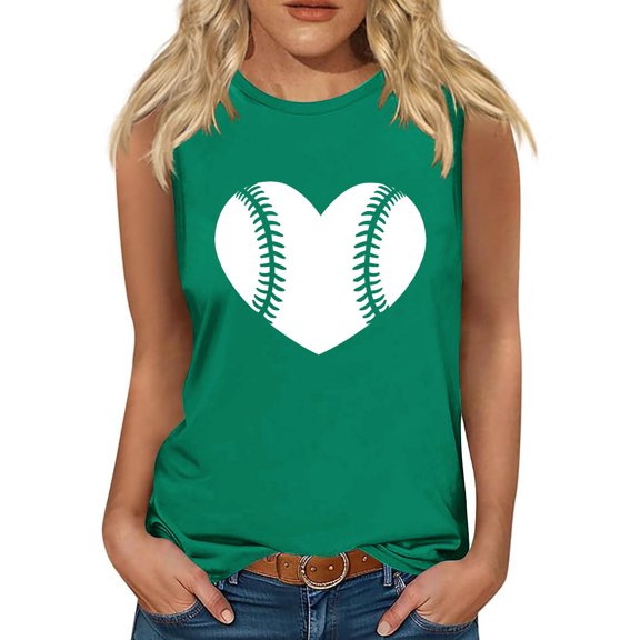 Wycnly Tank Top for Women Gym Tops for Women Breathable Comfy Loose Classic Tank Top Cute Heart Print Sleeveless Shirt Ladies Sleeveless Shirt