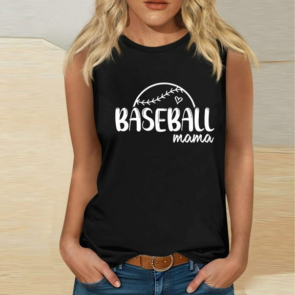 Wycnly Tank Top for Women Tank Top Basic Fit Lightweigh Breathable Tank Tops Fashion Letter Print Sleeveless Shirts Ladies Sleeveless Shirt