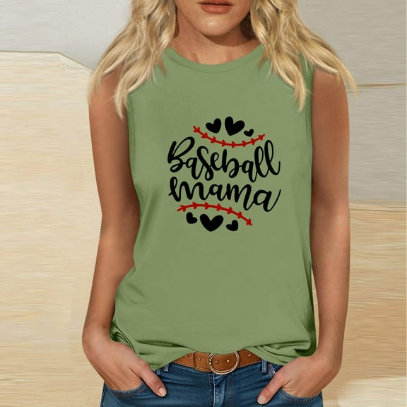 Wycnly Tank Top for Women Tank Top for Women Lightweigh Breathable Loose Fit Tank Tops Fashion Letter Print Sleeveless Shirts Ladies Sleeveless Shirt