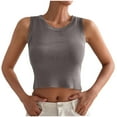 thumbnail image 1 of Wycnly Tank Tops for Women Soft Knitted Ribbed Sexy Slim Fit Going out Cropped Tops Vest Summer Solid Round Neck Sleeveless Shirts Fashion Blouses Gray l, 1 of 7