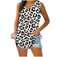 thumbnail image 1 of Wycnly Tank Tops for Women Vintage Lightweight Comfy Tunic Tee Tops Summer Leopard Print V-Neck Sleeveless Shirts Fashion Blouses Khaki l, 1 of 6