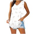 thumbnail image 1 of Wycnly Tank Tops for Women Vintage Lightweight Comfy Tunic Tee Tops Summer Leopard Print V-Neck Sleeveless Shirts Fashion Blouses White l, 1 of 6
