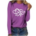 thumbnail image 1 of Wycnly Valentine Shirts for Women Womens Long Sleeve Tshirts Valentines Day Fashion Dog Paws Heart Print Pullover Sweatshirts Ladies Lightweight Spring Crewneck Blouses Tops Weekly, 1 of 5