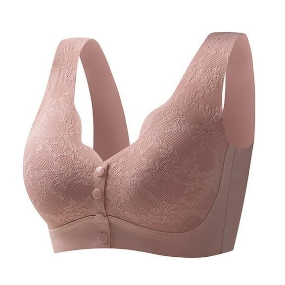 Wycnly Wireless Bras for Women Plus Size Front Closure Comfort Lightly Lined Everyday Bra Elder Seamless Full Coverage Full Figure Bras Sports Bra Summer Saving Bras