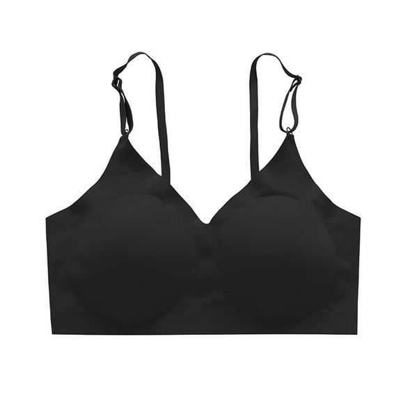 Wycnly Wireless Bras for Women Lightweight Comfy Plus Size No Rim Underwear Bra Ladies Compression Underwire T-Shirt Bras Black Bralette Bras