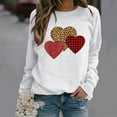 thumbnail image 1 of Wycnly Women's Cute Long Sleeve Tee Tops Valentine's Day Vintage Leopard Plaid Heart Graphics Sweatshirt Lightweight Crewneck Loose Pullover Womens Tops Dressy Casual, 1 of 4