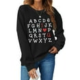thumbnail image 1 of Wycnly Women's Long Sleeve Tshirt Valentine's Day Alphabet Print Sweatshirt Casual Crewneck Loose Fit Pullover Top Womens Tops Dressy Casual, 1 of 4