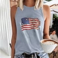 thumbnail image 1 of Wycnly Womens 4th of July Tank Tops Independence Day Patriotic Loose Comfy Racerback Shirts Vest Summer Fashion American Flag Print Round Neck Sleeveless Blouse Gray xxl, 1 of 5