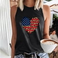 thumbnail image 1 of Wycnly Womens 4th of July Tank Tops Independence Day Patriotic Shirts Loose Fit Racerback Vest Summer Fashion Leopard Heart Print Round Neck Sleeveless Blouse Black s, 1 of 5