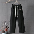 thumbnail image 1 of Wycnly Womens Cargo Pants Elastic Waist Long Pants for Women Fall Lightweight Cotton Linen Plus Size Pants Casual Solid Drawstring Straight Leg Pocket Pants Trousers Fall, 1 of 3