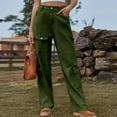 thumbnail image 1 of Wycnly Cargo Pants for Women Women's Cargo Pants Casual Solid Loose Straight Leg Full Length Pants Trendy Mid Waist Ladies Lightweight Trousers with Pocket Under $5, 1 of 5