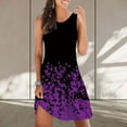 thumbnail image 1 of Wycnly Womens Dresses Beach Holiday Slim Swing Tunic Tank Mini Sun Dresses Sleeveless Round Neck Floral Short Summer Dress Purple S Clearance Clothes, 1 of 6