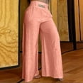 thumbnail image 1 of Wycnly Womens Flare Pants Womens Flared Pants Evening Party Elegant High Waist Wide Leg Palazzo Pants Casual Solid Cotton Linen Flare Pants Trousers for Ladies Fall, 1 of 6
