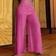 thumbnail image 1 of Wycnly Womens Flare Pants Womens Flared Pants Evening Party Elegant High Waist Wide Leg Palazzo Pants Casual Solid Cotton Linen Flare Pants Trousers for Ladies Fall, 1 of 6