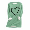 thumbnail image 1 of Wycnly Womens Fleece Sweatshirt Winter Plush Pullover Sweater for Women Warm Thickened Cozy Fleece Lined Sweatshirts Fashion Heart Graphics Print Long Sleeve Crewneck Tops, 1 of 2