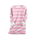 thumbnail image 1 of Wycnly Womens Fleece Sweatshirt Womens Thickened Plush Sweatshirts Winter Soft Fuzzy Fleece Sherpa Sweater Long Sleeve Fashion Striped Print Ladies Pullover Tops, 1 of 5