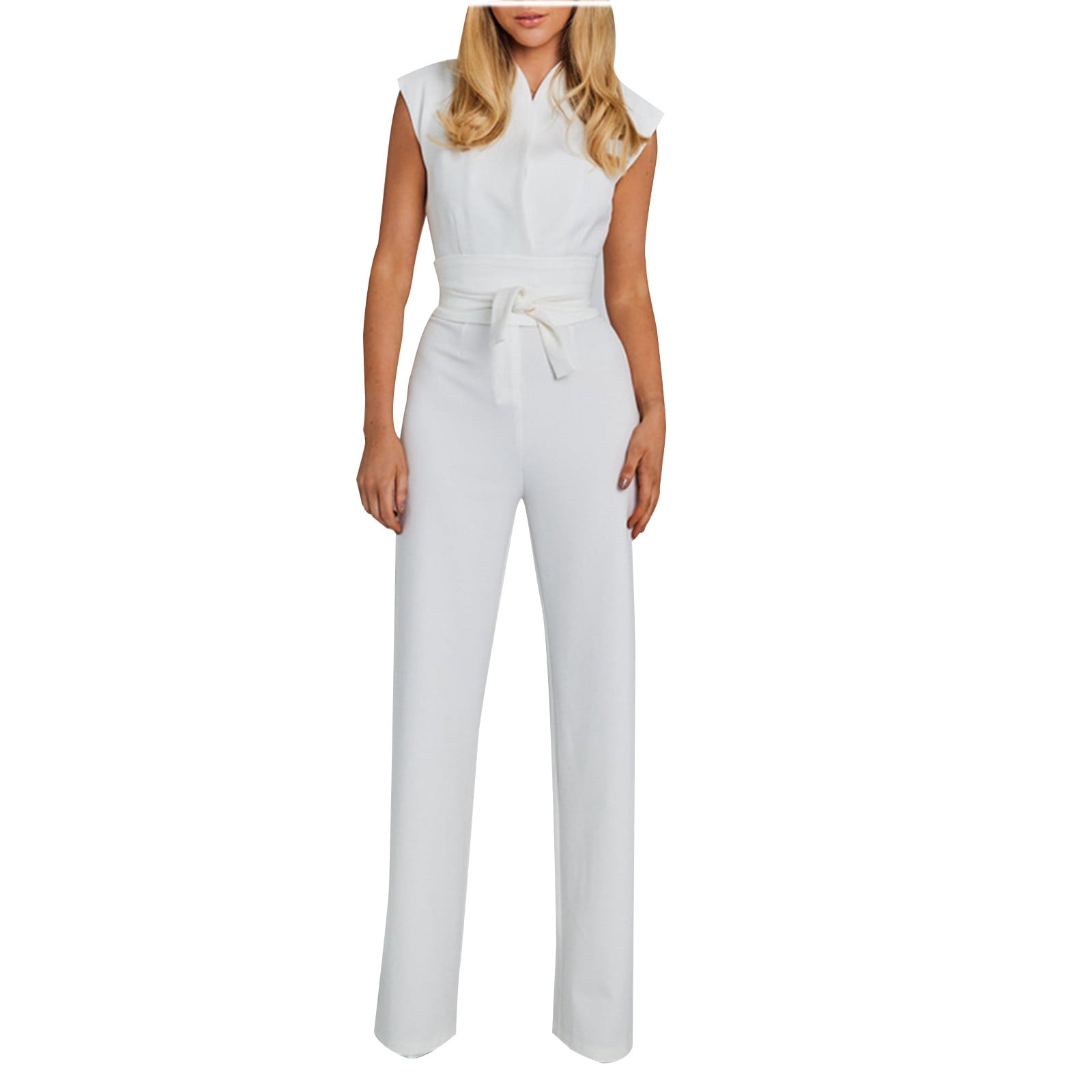 Jumpsuit women's overall sexy V Neck Long Sleeve fashion waist jumpsuit pants coveralls plus size