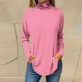 thumbnail image 1 of Wycnly Womens Long Sleeve Tops Casual Pullover Tops for Women Spring Long Sleeve Turtleneck Lightweight Tunic Blouses Ladies Girls Trendy Solid Tee Shirts, 1 of 4