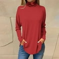 thumbnail image 1 of Wycnly Womens Long Sleeve Tops Casual Pullover Tops for Women Spring Long Sleeve Turtleneck Lightweight Tunic Blouses Ladies Girls Trendy Solid Tee Shirts, 1 of 3