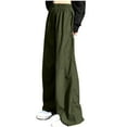 thumbnail image 1 of Wycnly Womens Pants Womens Wide Leg Trousers Casual Solid Elastic Waist Plus Size Lightweight Dress Pants Fashion Street Style Cargo Pants Fall, 1 of 5